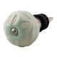 Sage Green Etched Ceramic Floral Wine Stopper